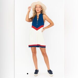 Show Me Your Mumu | Zoe Zip Dress | USA Chevron Knit | Size Small